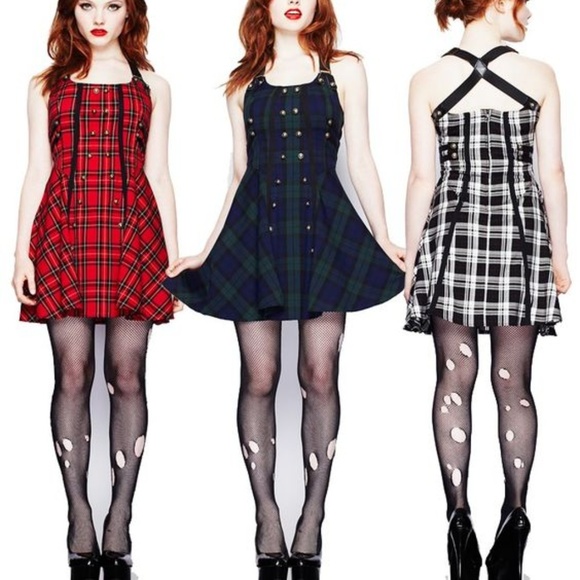 Hell Bunny Dresses & Skirts - Hell Bunny Plaid Mini Lolita Dress XL-White NWOT